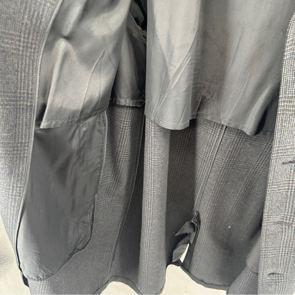 Men's Vintage Gray‎ Glen Plaid Overcoat Wool Coat 42L - Picture 13 of 15